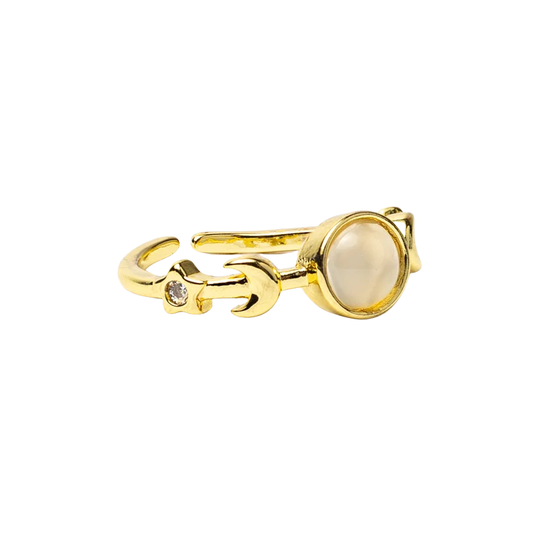Ring witte agaat