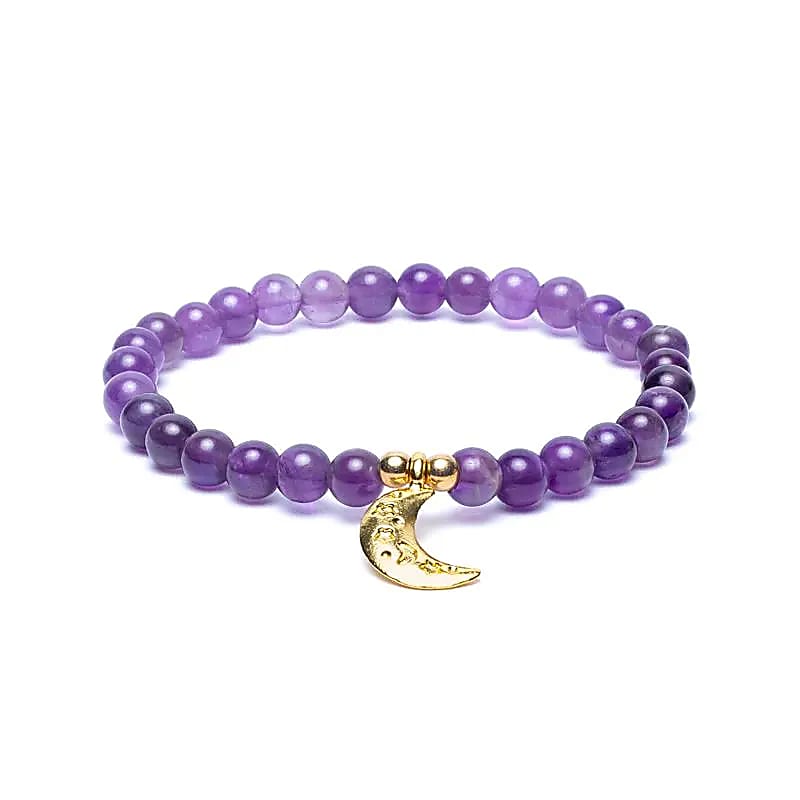 Amethist armband maanbedel