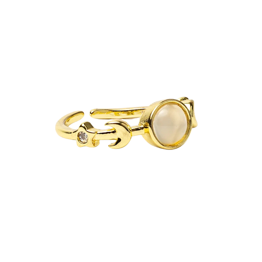 Ring witte agaat
